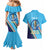 Personalised India Cricket Couples Matching Mermaid Dress and Hawaiian Shirt 2025 Men In Blue 3rd Champions Proud