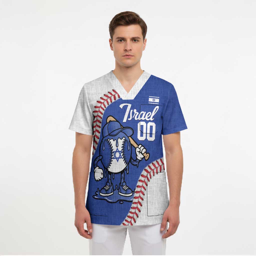 Israel 2026 Baseball Custom Scrub Top Go Champions Drip Style