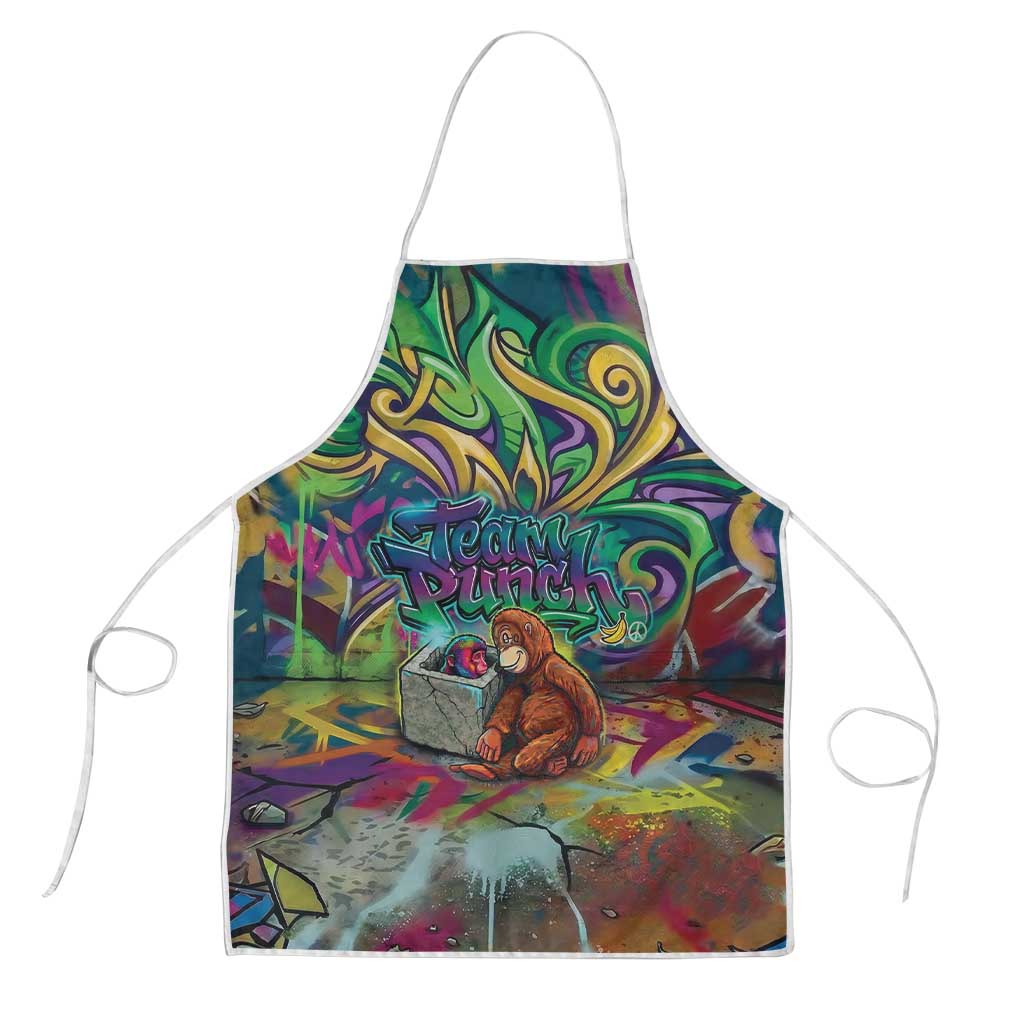 Team Punch The Monkey Apron Baby Monkey Stay Strong Graffiti Style