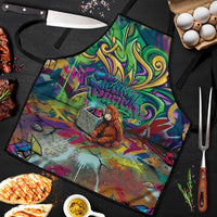 Team Punch The Monkey Apron Baby Monkey Stay Strong Graffiti Style