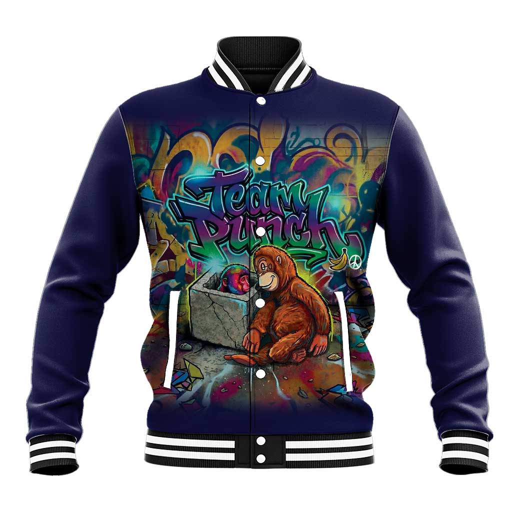 Team Punch The Monkey Baseball Jacket Baby Monkey Stay Strong Graffiti Style