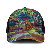 Team Punch The Monkey Baseball Net Cap Baby Monkey Stay Strong Graffiti Style