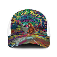 Team Punch The Monkey Baseball Net Cap Baby Monkey Stay Strong Graffiti Style