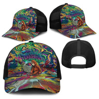 Team Punch The Monkey Baseball Net Cap Baby Monkey Stay Strong Graffiti Style