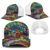 Team Punch The Monkey Baseball Net Cap Baby Monkey Stay Strong Graffiti Style