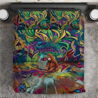 Team Punch The Monkey Bedding Set Baby Monkey Stay Strong Graffiti Style