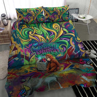 Team Punch The Monkey Bedding Set Baby Monkey Stay Strong Graffiti Style