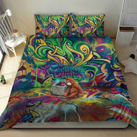 Team Punch The Monkey Bedding Set Baby Monkey Stay Strong Graffiti Style