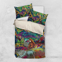 Team Punch The Monkey Bedding Set Baby Monkey Stay Strong Graffiti Style