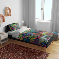 Team Punch The Monkey Bedding Set Baby Monkey Stay Strong Graffiti Style