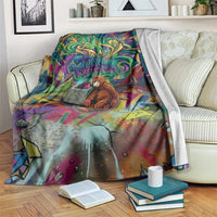 Team Punch The Monkey Blanket Baby Monkey Stay Strong Graffiti Style