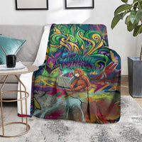 Team Punch The Monkey Blanket Baby Monkey Stay Strong Graffiti Style