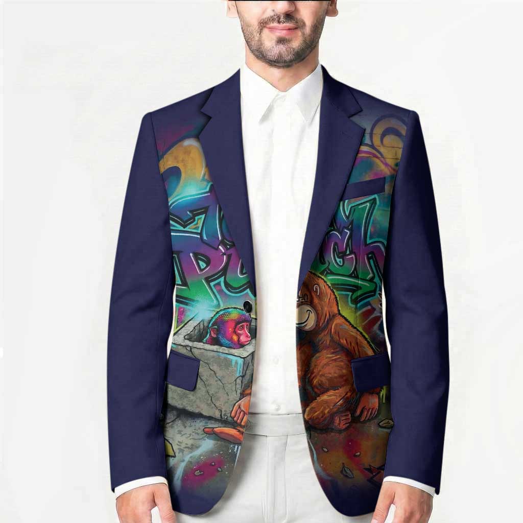 Team Punch The Monkey Blazer Baby Monkey Stay Strong Graffiti Style