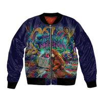 Team Punch The Monkey Bomber Jacket Baby Monkey Stay Strong Graffiti Style