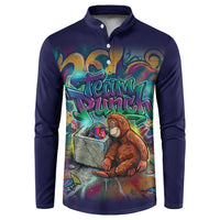 Team Punch The Monkey Button Sweatshirt Baby Monkey Stay Strong Graffiti Style