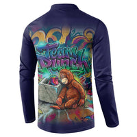 Team Punch The Monkey Button Sweatshirt Baby Monkey Stay Strong Graffiti Style