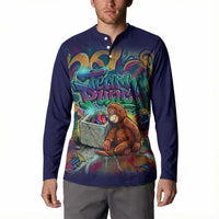 Team Punch The Monkey Button Sweatshirt Baby Monkey Stay Strong Graffiti Style