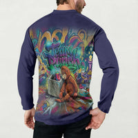Team Punch The Monkey Button Sweatshirt Baby Monkey Stay Strong Graffiti Style