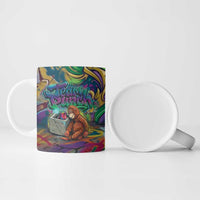 Team Punch The Monkey Ceramic Mug Baby Monkey Stay Strong Graffiti Style