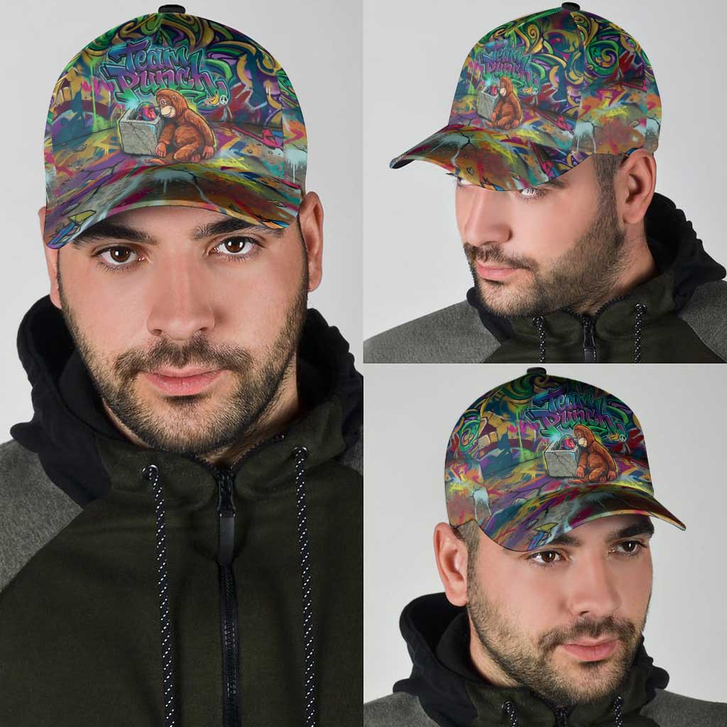 Team Punch The Monkey Classic Cap Baby Monkey Stay Strong Graffiti Style