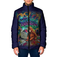 Team Punch The Monkey Padded Jacket Baby Monkey Stay Strong Graffiti Style