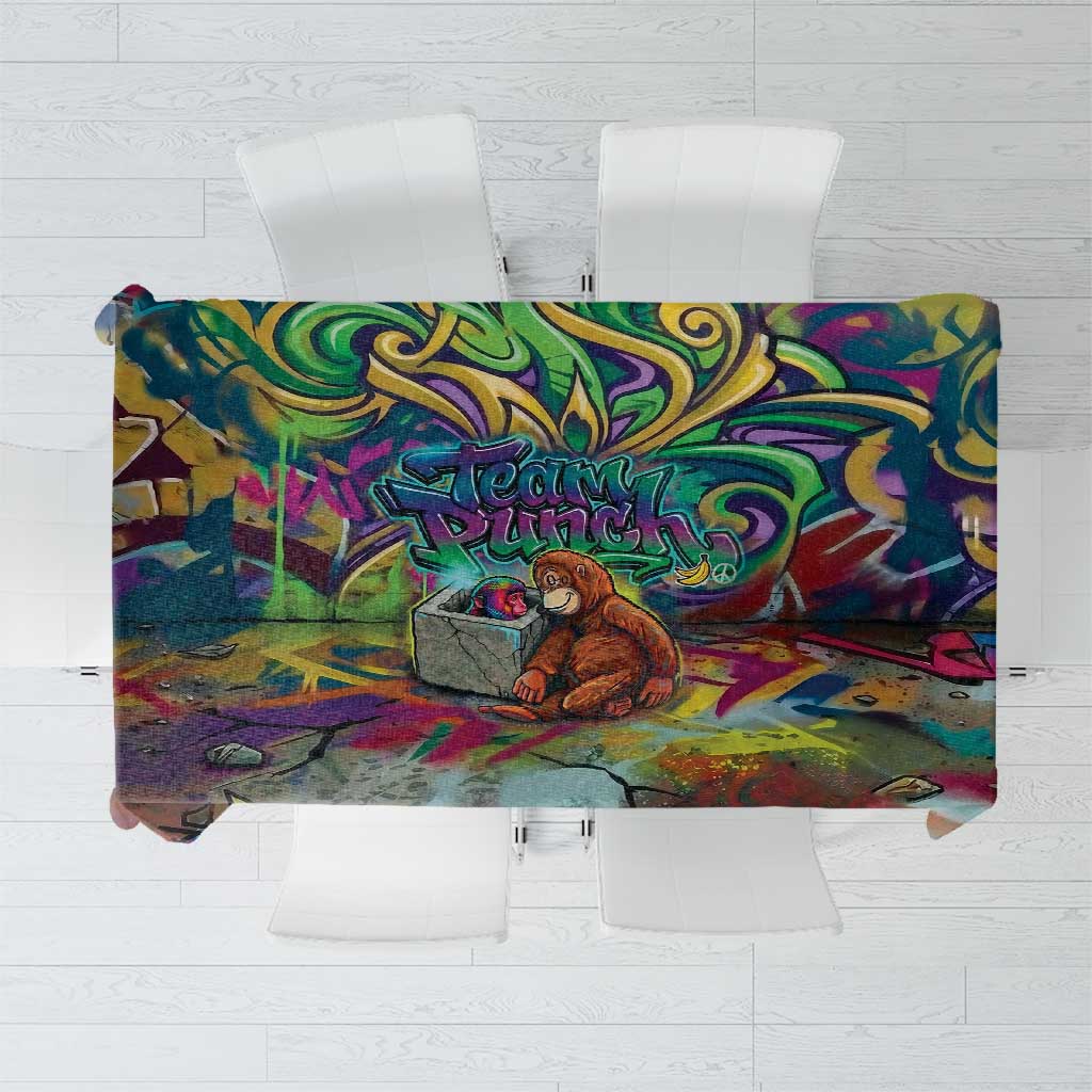 Team Punch The Monkey Tablecloth Baby Monkey Stay Strong Graffiti Style