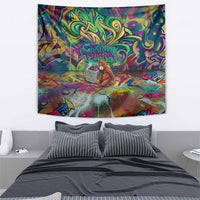 Team Punch The Monkey Tapestry Baby Monkey Stay Strong Graffiti Style