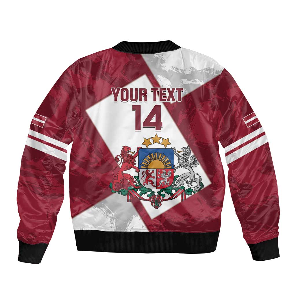 Latvia Hockey Custom Bomber Jacket Hedgehog Par Latviju!