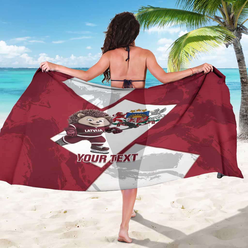 Latvia Hockey Custom Sarong Hedgehog Par Latviju!