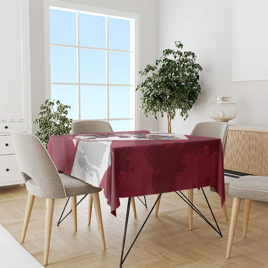 Latvia Hockey Custom Tablecloth Hedgehog Par Latviju!