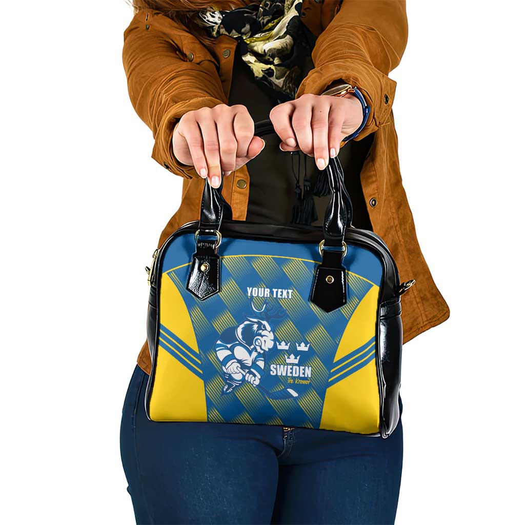 Sweden Hockey Custom Shoulder Handbag Tre Kronor Swedish Moose Mascot