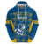 Sweden Hockey Custom Zip Hoodie Tre Kronor Swedish Moose Mascot