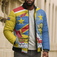 DR Congo Independence Day Personalized Bomber Puffer Jacket Congo-Kinshasa Coat Of Arms Style