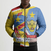 DR Congo Independence Day Personalized Bomber Puffer Jacket Congo-Kinshasa Coat Of Arms Style