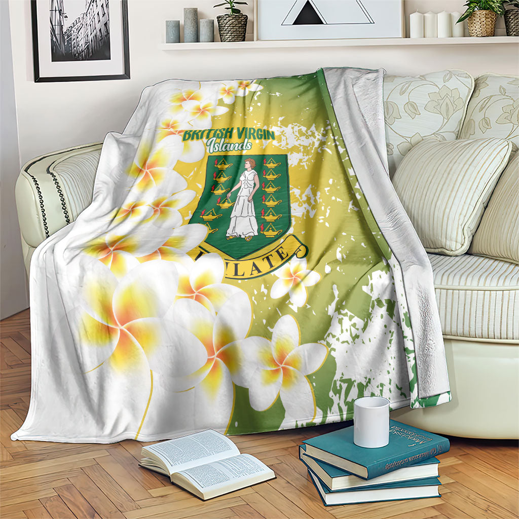 British Virgin Islands Day Blanket Vigilate Plumeria Alba Coat Of Arms