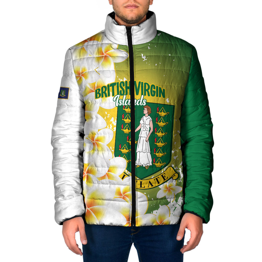 British Virgin Islands Day Personalised Padded Jacket Vigilate Plumeria Alba Coat Of Arms