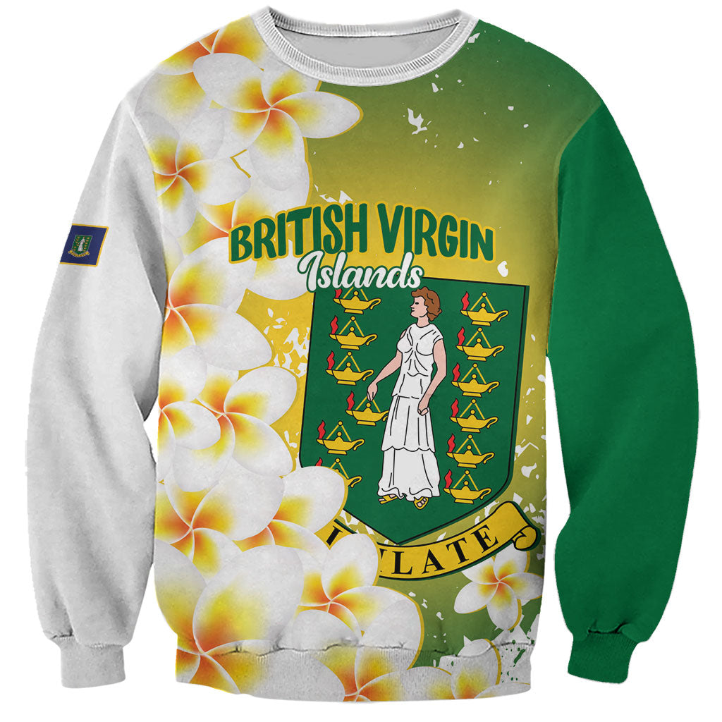 British Virgin Islands Day Personalised Sweatshirt Vigilate Plumeria Alba Coat Of Arms
