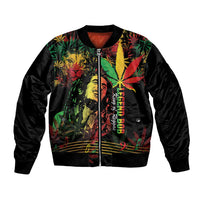 King Of Reggae Legend Bob Bomber Jacket Rasta Cannabis - Wonder Print Shop