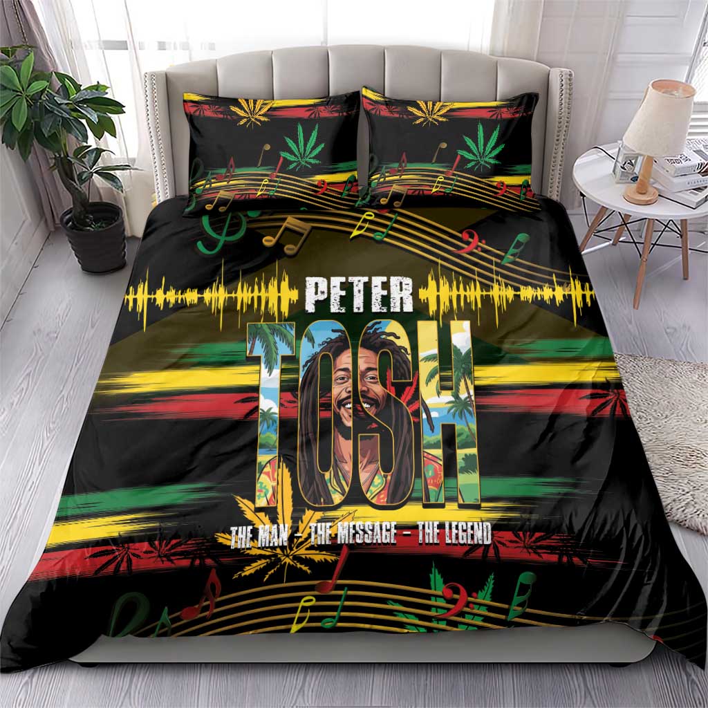 Jamaica Reggae Legend Tosh Bedding Set Cannabis Pattern - Wonder Print Shop