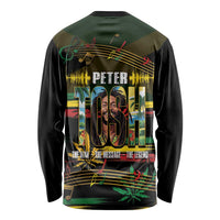 Jamaica Reggae Legend Tosh Long Sleeve Shirt Cannabis Pattern - Wonder Print Shop