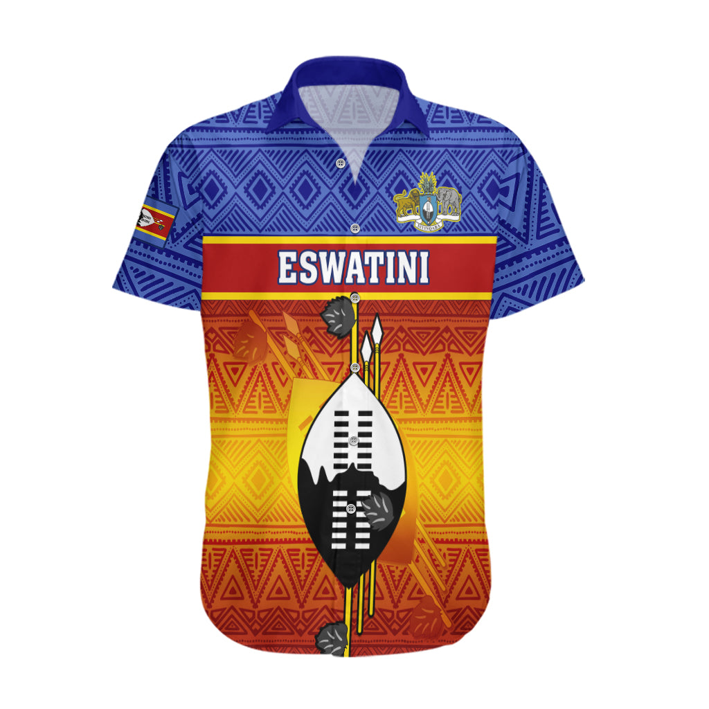 Eswatini Independence Day Hawaiian Shirt Swaziland Nguni Shield Gradient African Pattern - Wonder Print Shop