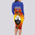 Eswatini Independence Day Long Sleeve Bodycon Dress Swaziland Nguni Shield Gradient African Pattern - Wonder Print Shop