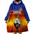 Eswatini Independence Day Wearable Blanket Hoodie Swaziland Nguni Shield Gradient African Pattern - Wonder Print Shop