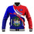 Belize Independence Day Baseball Jacket Coat Of Arms Curve Style - Wonder Print Shop