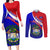 Belize Independence Day Couples Matching Long Sleeve Bodycon Dress and Long Sleeve Button Shirts Coat Of Arms Curve Style - Wonder Print Shop