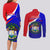 Belize Independence Day Couples Matching Long Sleeve Bodycon Dress and Long Sleeve Button Shirts Coat Of Arms Curve Style - Wonder Print Shop