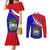 belize-independence-day-couples-matching-mermaid-dress-and-long-sleeve-button-shirts-coat-of-arms-curve-style