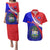 Belize Independence Day Couples Matching Puletasi Dress and Hawaiian Shirt Coat Of Arms Curve Style - Wonder Print Shop