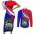 Belize Independence Day Couples Matching Short Sleeve Bodycon Dress and Long Sleeve Button Shirts Coat Of Arms Curve Style - Wonder Print Shop