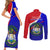 Belize Independence Day Couples Matching Short Sleeve Bodycon Dress and Long Sleeve Button Shirts Coat Of Arms Curve Style - Wonder Print Shop